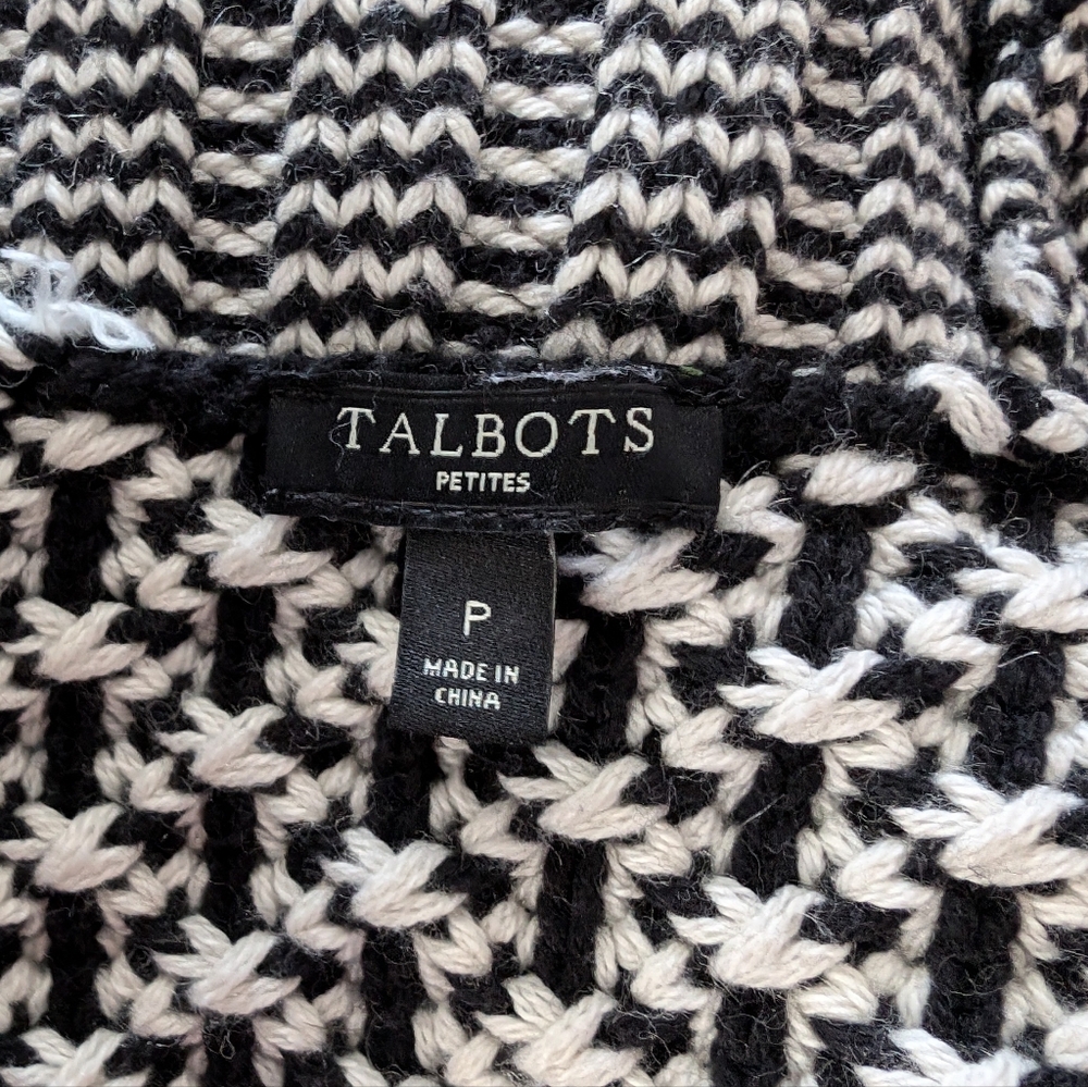 Talbots Classic Open Front Knit Cardigan Sweater - Picture 6 of 8